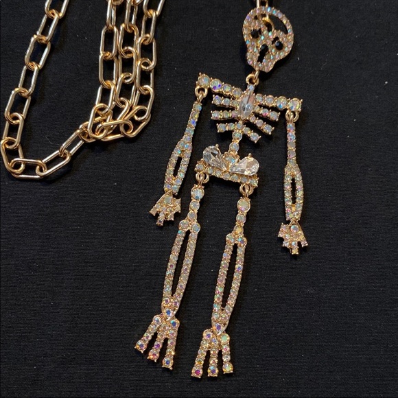 Halloween Bling Skeleton Necklace - Picture 2 of 4